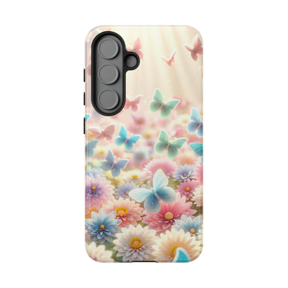 Butterfly Blossom Samsung Case - Pastel Floral Protective Cover