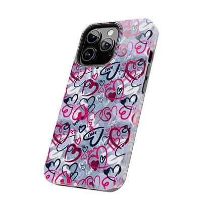 Graffiti Love Hearts iPhone Case