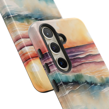 Sunset Waves Samsung Galaxy Case – Vibrant Watercolor Design