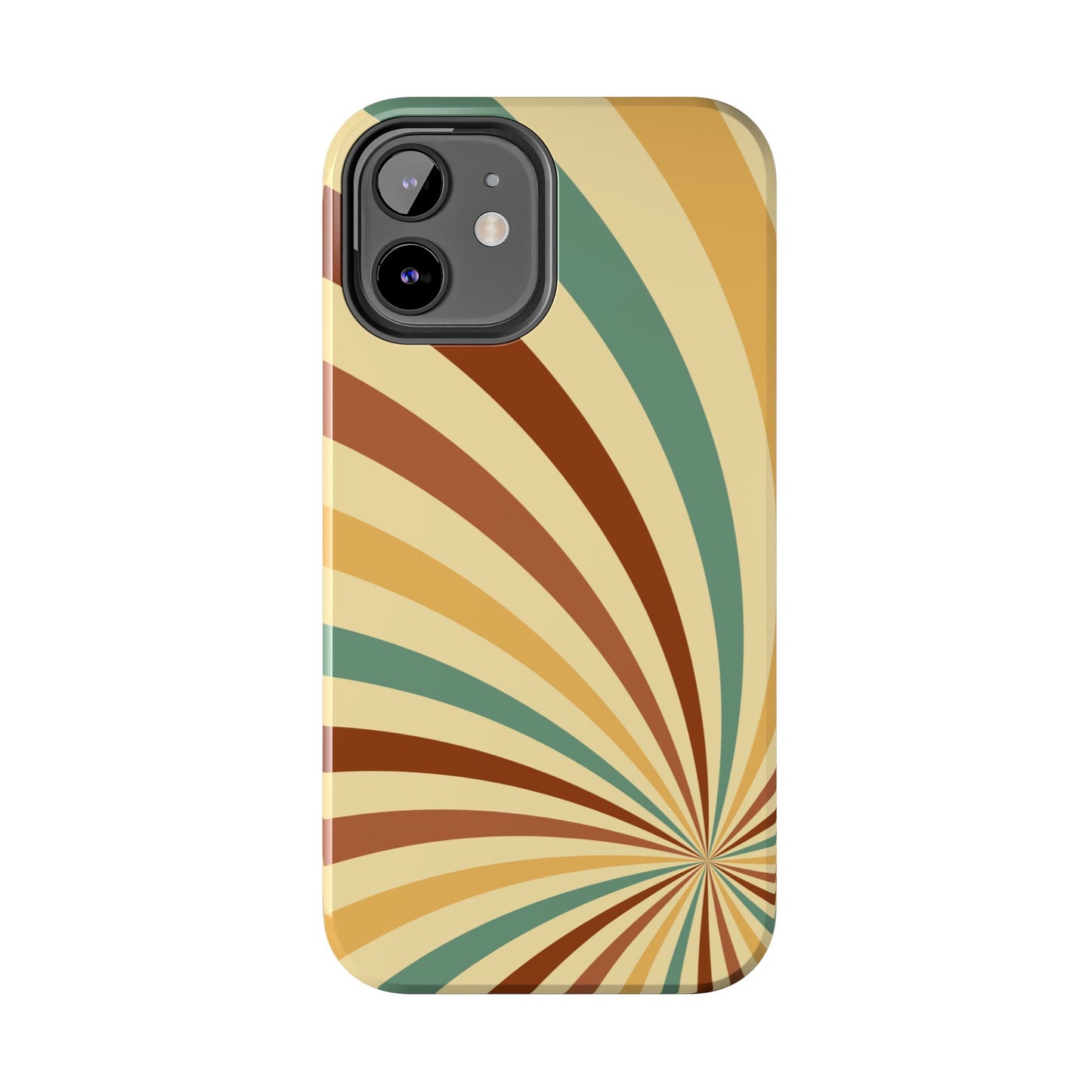 Earthy Retro Swirl iPhone Case – Dual-Layer Protection with 70s-Inspired Earth Tones