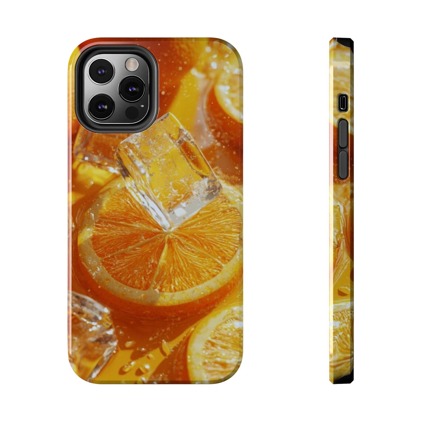 Citrus Orange Splash iPhone Case – Dual-Layer Tough Protection, Vibrant Summer Design