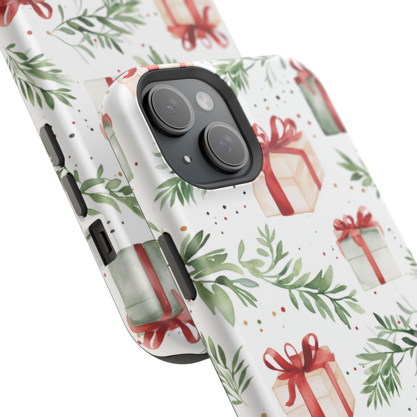 Watercolor Holiday Gifts & Greenery - MagSafe iPhone Series Case