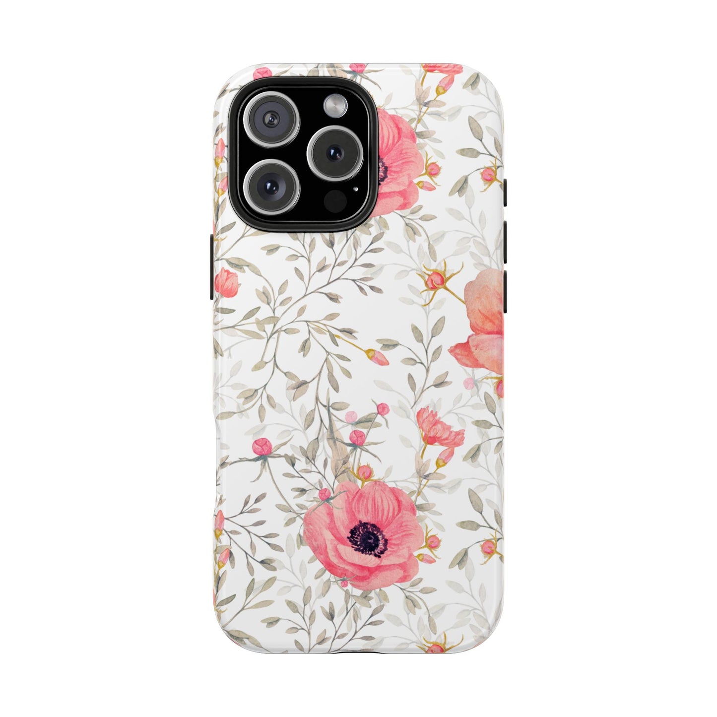 Pink Floral Watercolor iPhone Case – Feminine Poppy Blossom Design