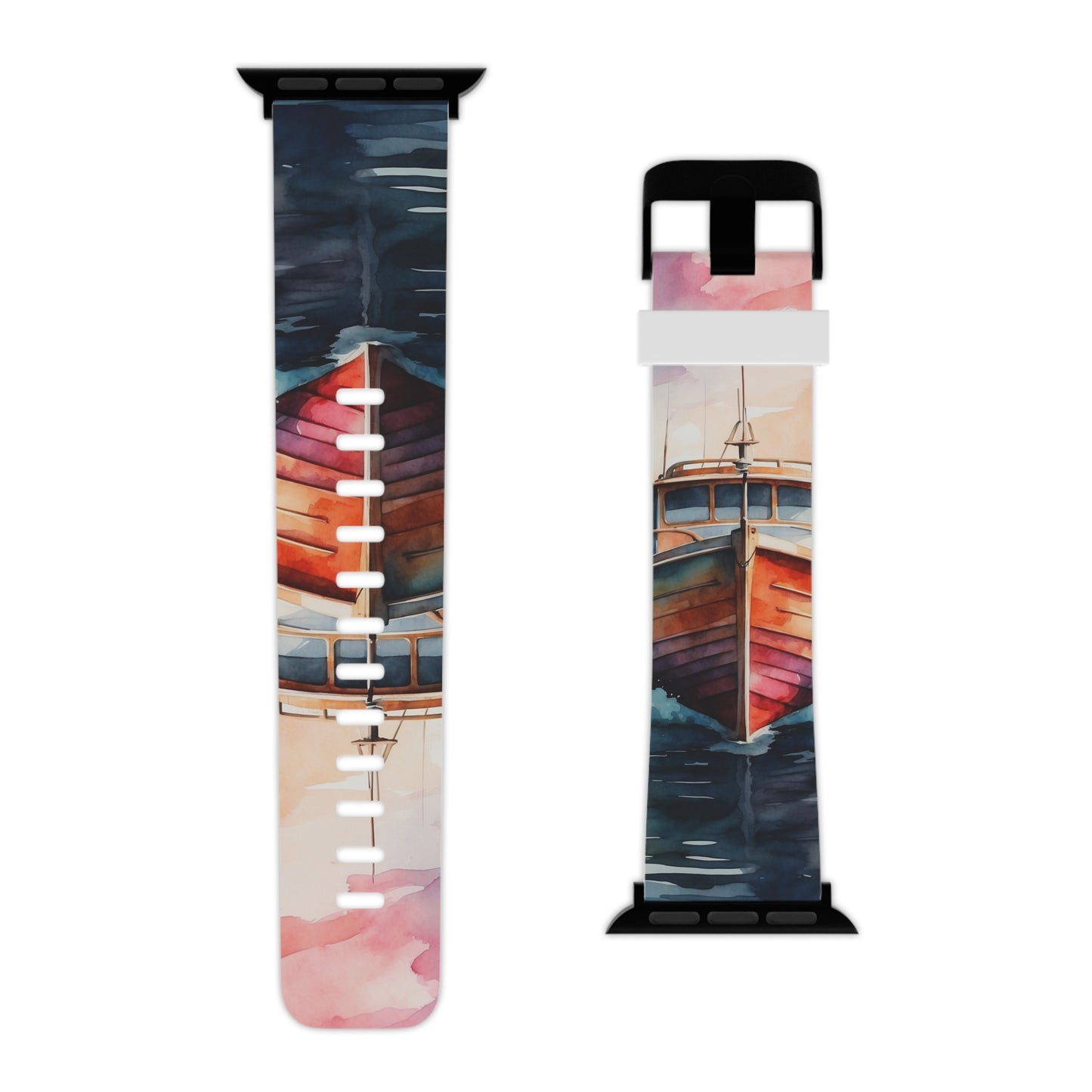 Sunset Sail Watercolor Boat Apple Watch Band