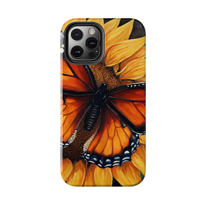 Monarch Butterfly & Sunflower Art – iPhone Case