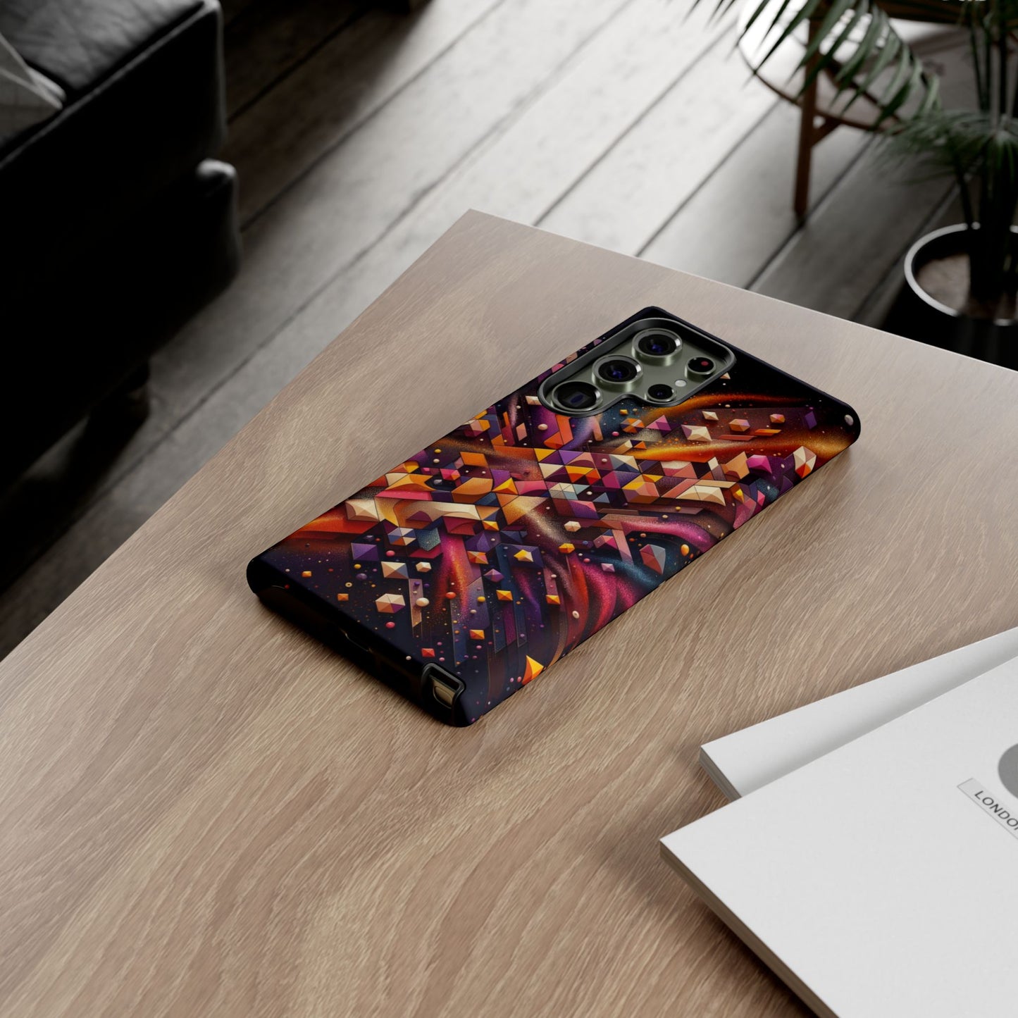 Vibrant Geometric Case | Futuristic Cosmic Art