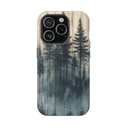 Misty Forest MagSafe iPhone Case - Rustic Nature-Inspired Protective Cover