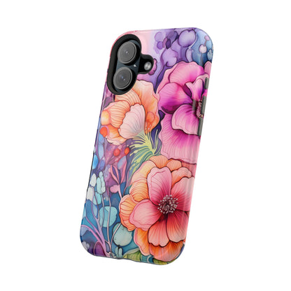 Bright Watercolor Floral Splash MagSafe iPhone Series Case – Bold Artistic Design