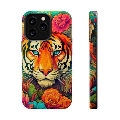 Fierce Rainbow Tiger Art - MagSafe iPhone Case