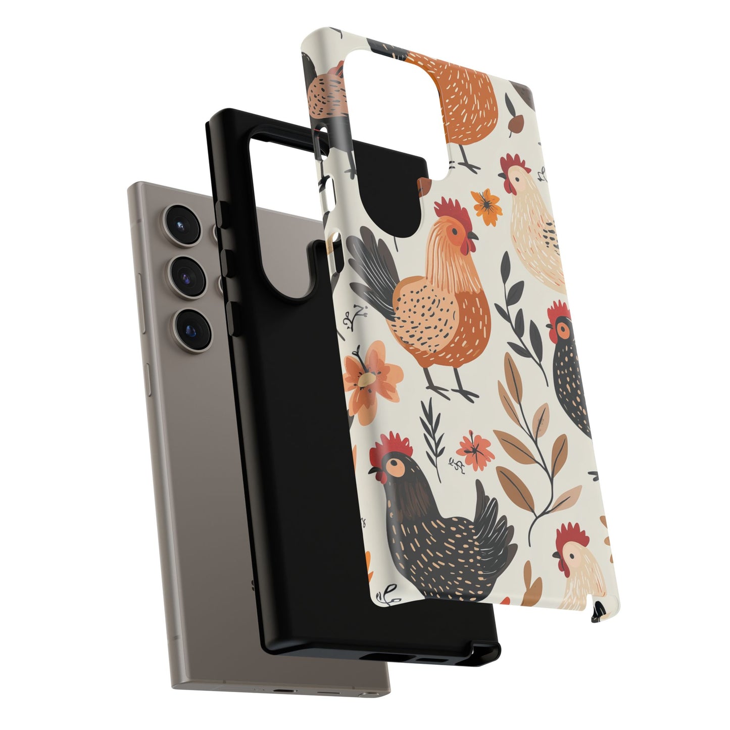 Samsung Galaxy Case: Cluckin' Vintage – Chickens & Leaves