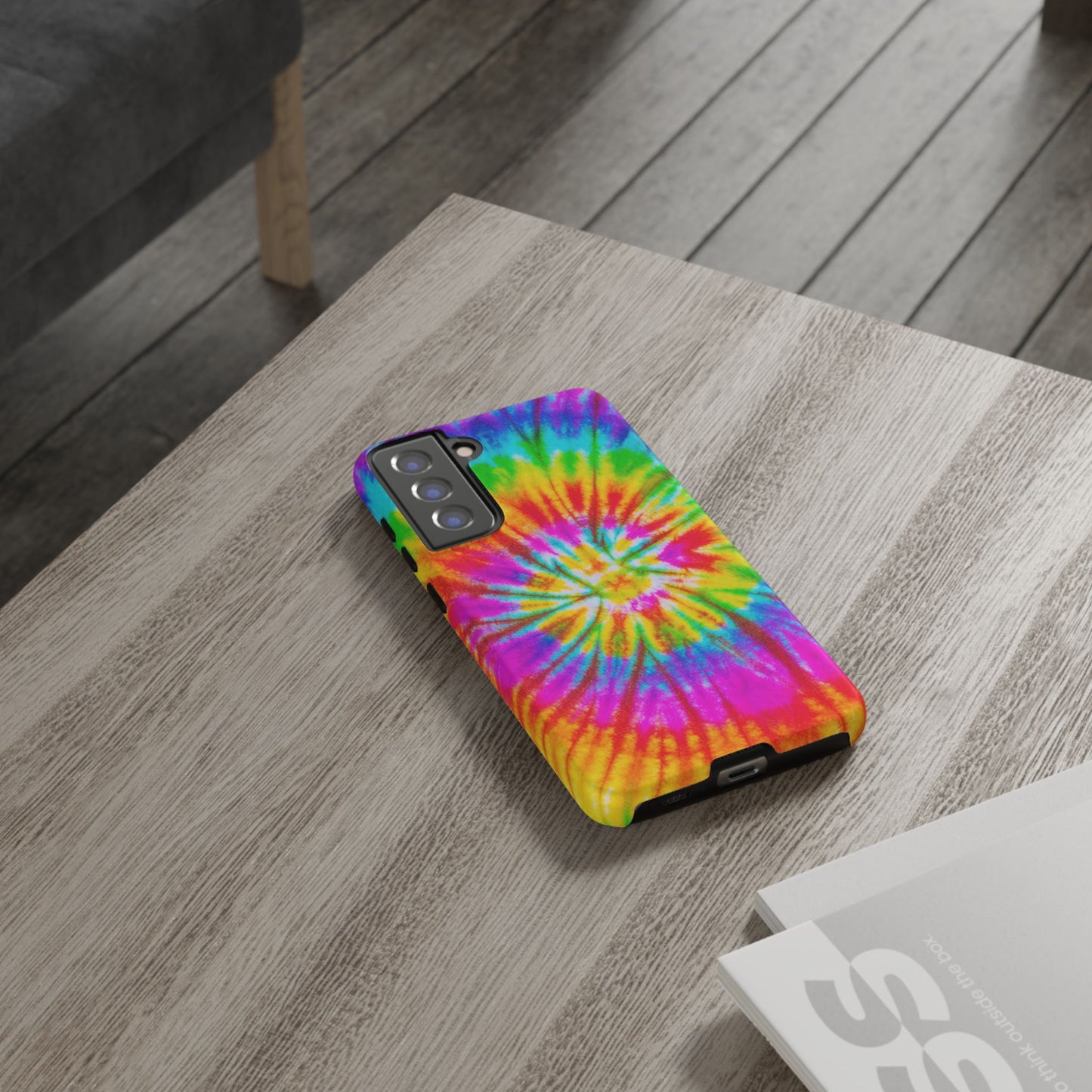 Vibrant Rainbow Spiral Tie-Dye Samsung Galaxy Case – Bold & Retro Style