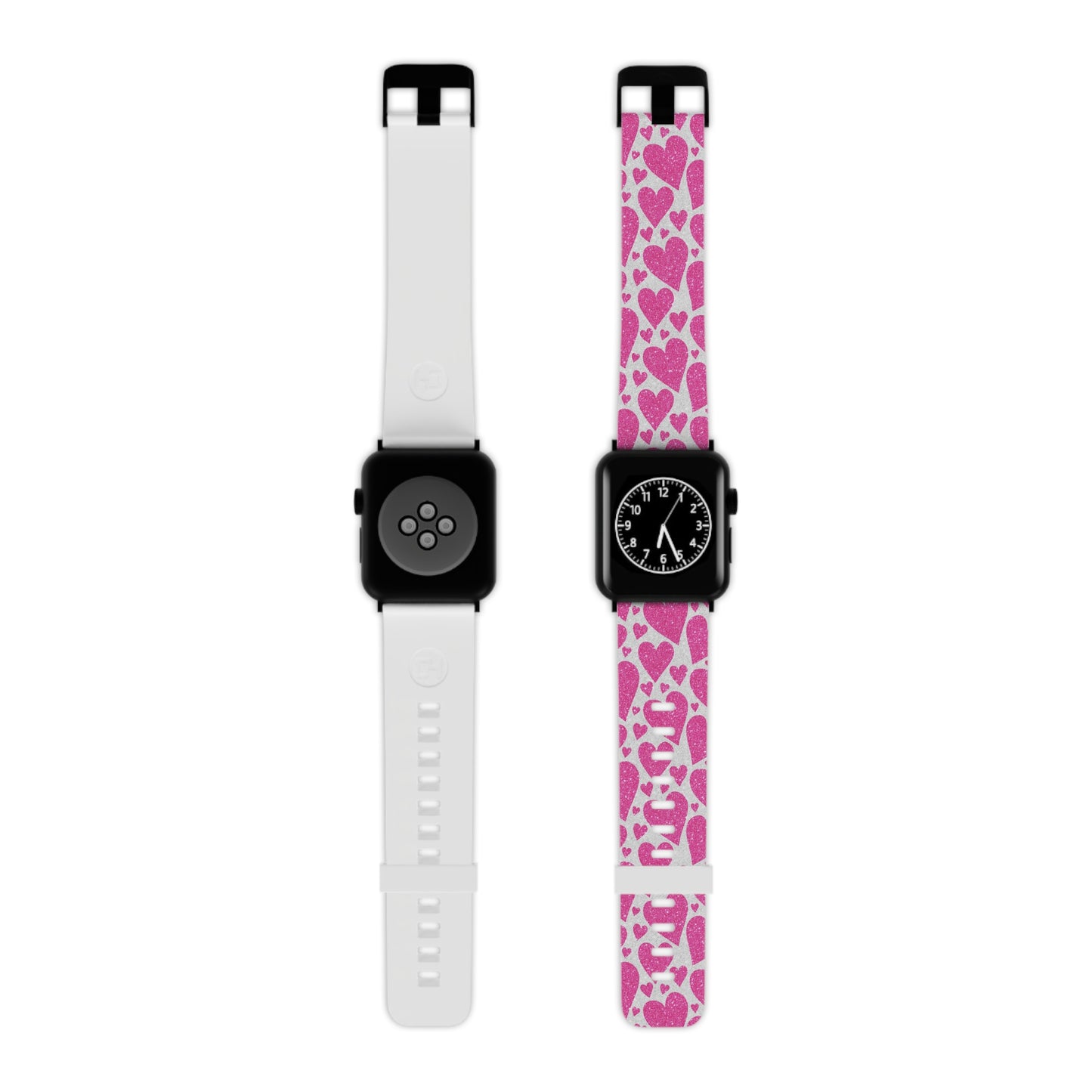  Pink Glitter Hearts Pattern Apple Watch Band