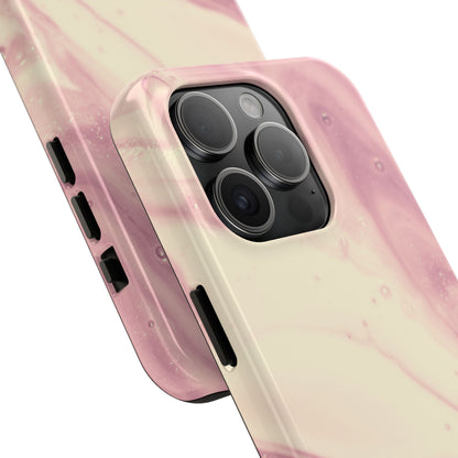 Blush Marble Glow – iPhone Case with Rose Gold & Pink Swirl Pattern