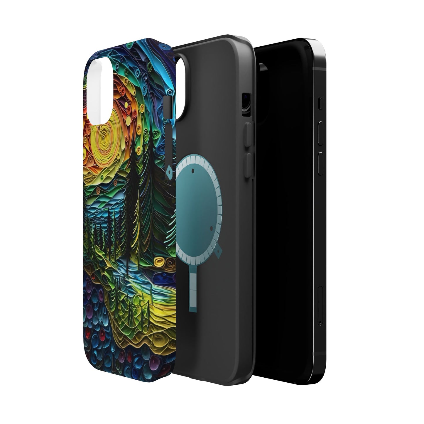 Radiant Forest Sunset MagSafe iPhone Case – Artistic Landscape Design