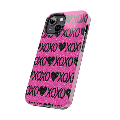 XOXO Glitter Hearts iPhone Case