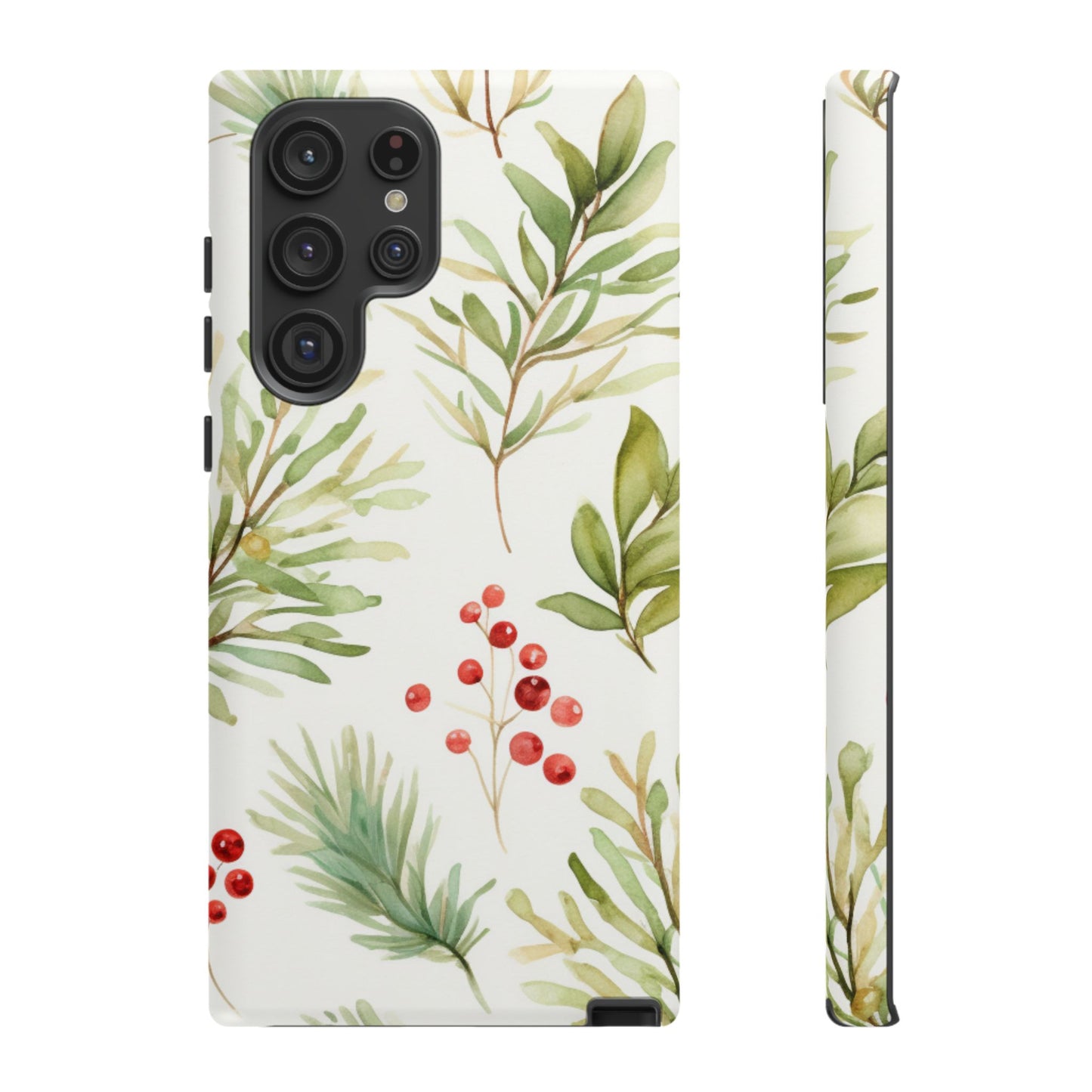 Winter Greenery & Berry Watercolor – Samsung Galaxy Series Case