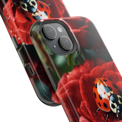 Elegant Rose & Ladybug Charm - MagSafe iPhone Case