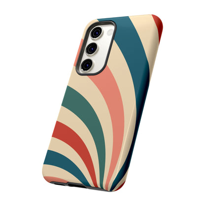 Retro Sunburst Swirl Samsung Galaxy Case – Dual-Layer Protection with Bold 70s Vibes