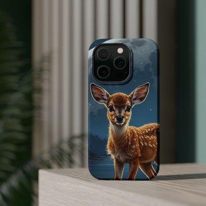 MagSafe-Compatible iPhone Case – Enchanted Fawn Under the Moonlit Sky