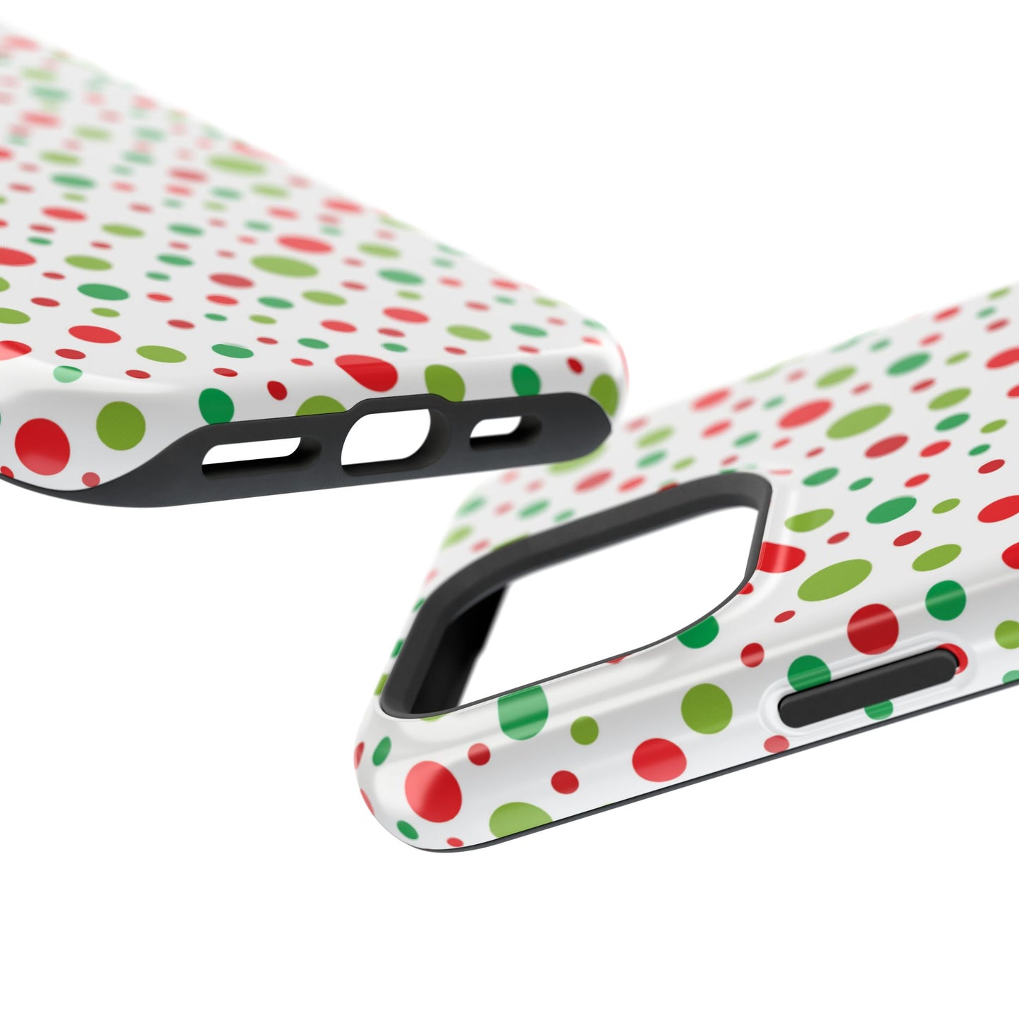 Red & Green Christmas Polka Dots – MagSafe iPhone Case