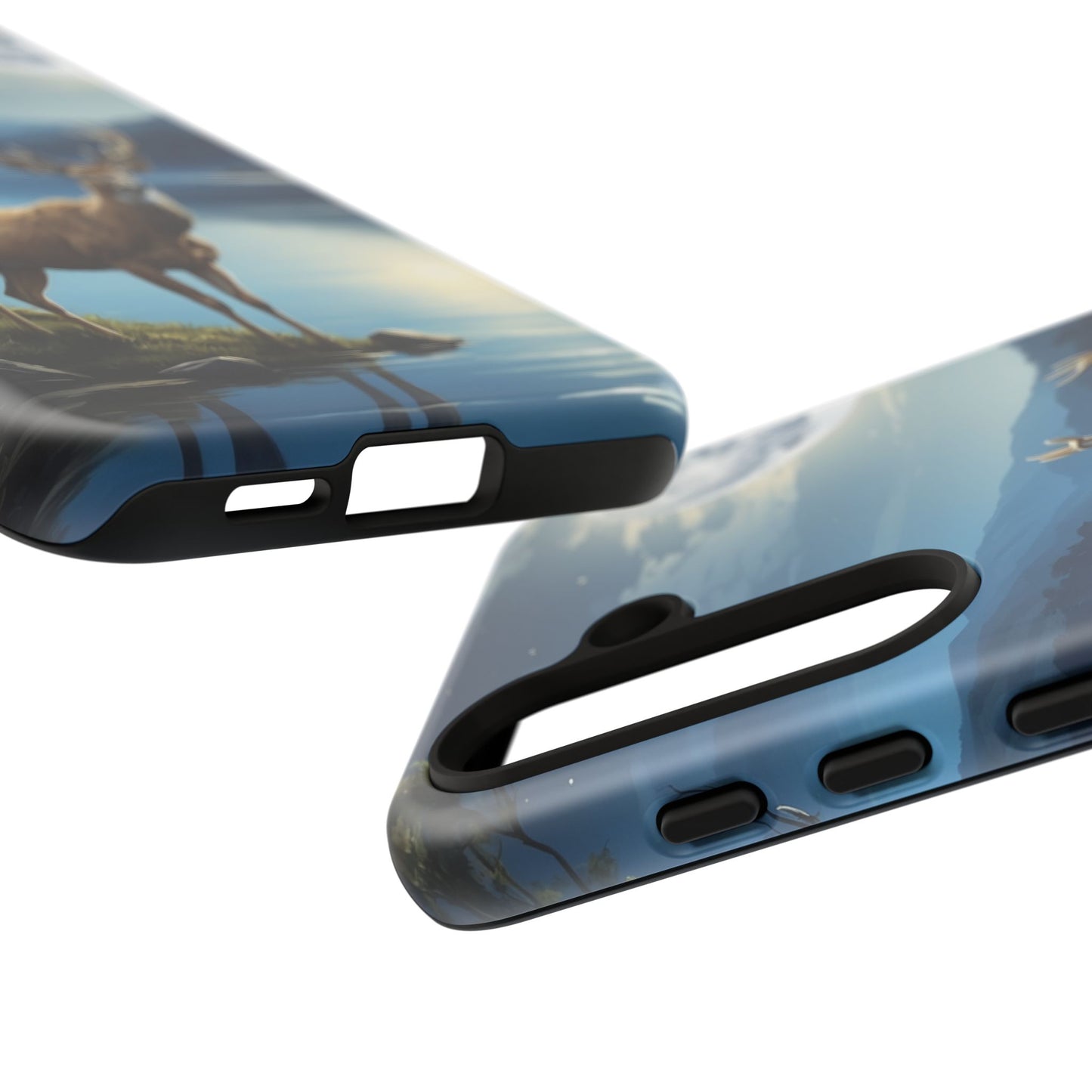Moonlit Elegance: Stag by the Lake – Samsung Galaxy Case