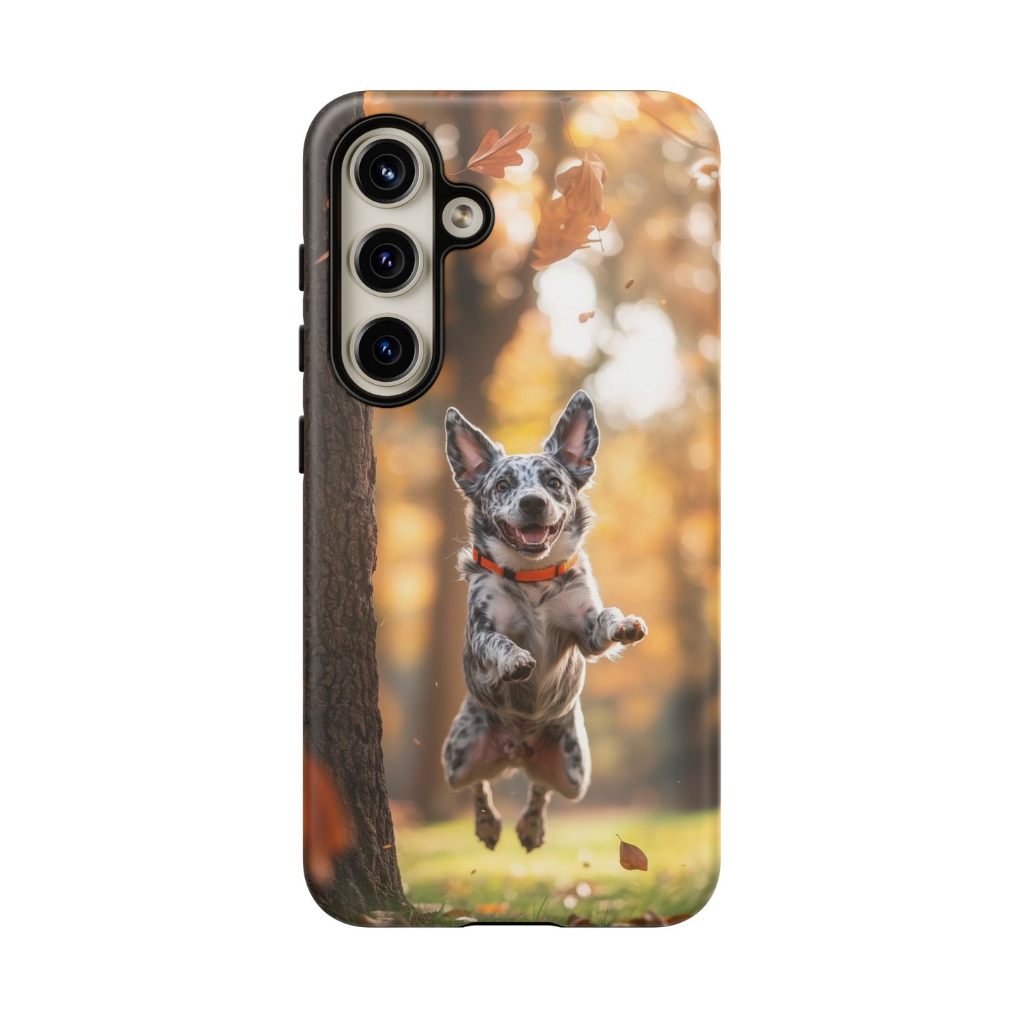 Energetic Blue Heeler Forest Pup Samsung Galaxy Case – Durable Outdoor-Inspired Design