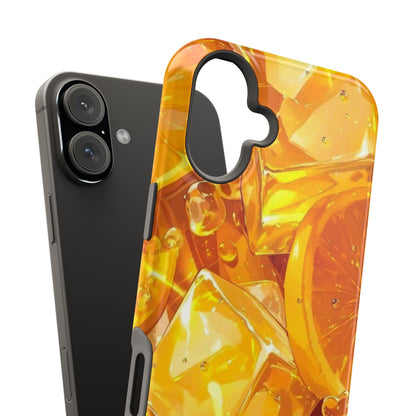 Citrus Splash MagSafe iPhone Case – Bright Orange Slices & Ice, Dual-Layer Protection