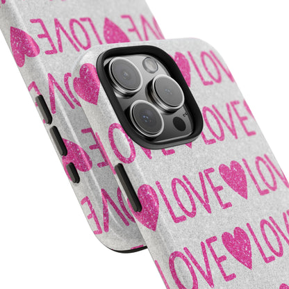 Pink Glitter Love Pattern – iPhone Series Case