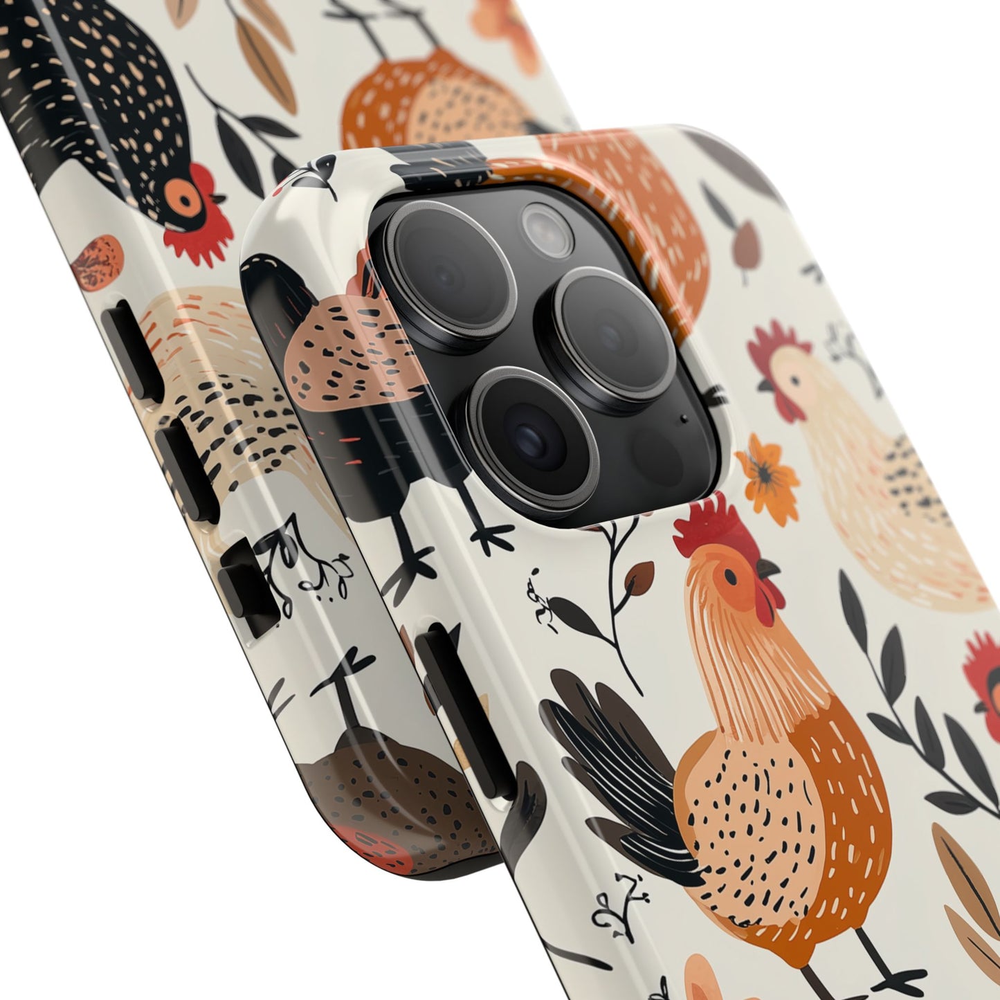 iPhone Case: Cluckin' Vintage – Chickens & Leaves