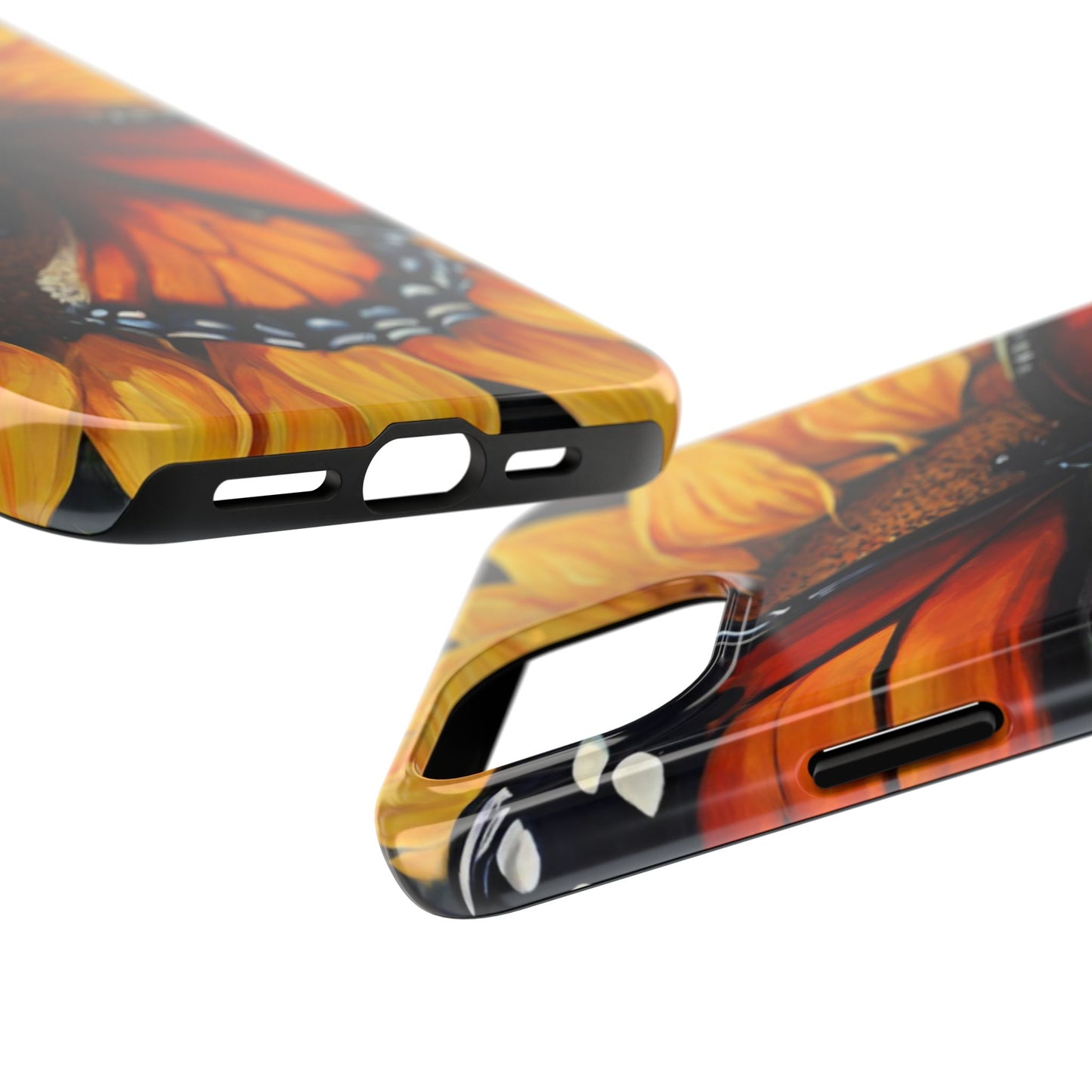 Monarch Butterfly & Sunflower Art – iPhone Case