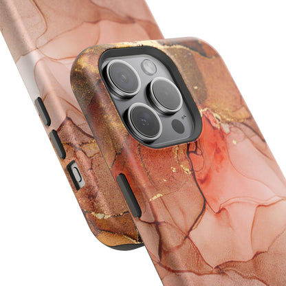 Ruby Red Marble MagSafe Case - Bold Red with Gold Veining for iPhone MagSafe Models