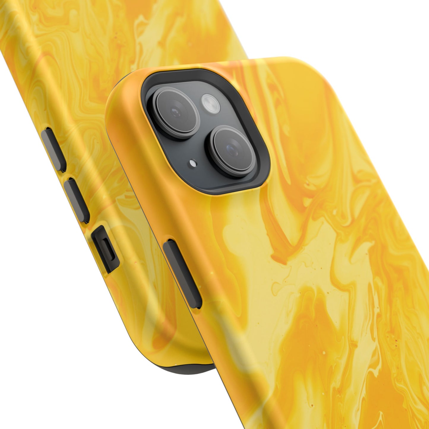 Luxe Yellow Marble MagSafe iPhone Case – Bold Golden Elegance with Magnetic Precision