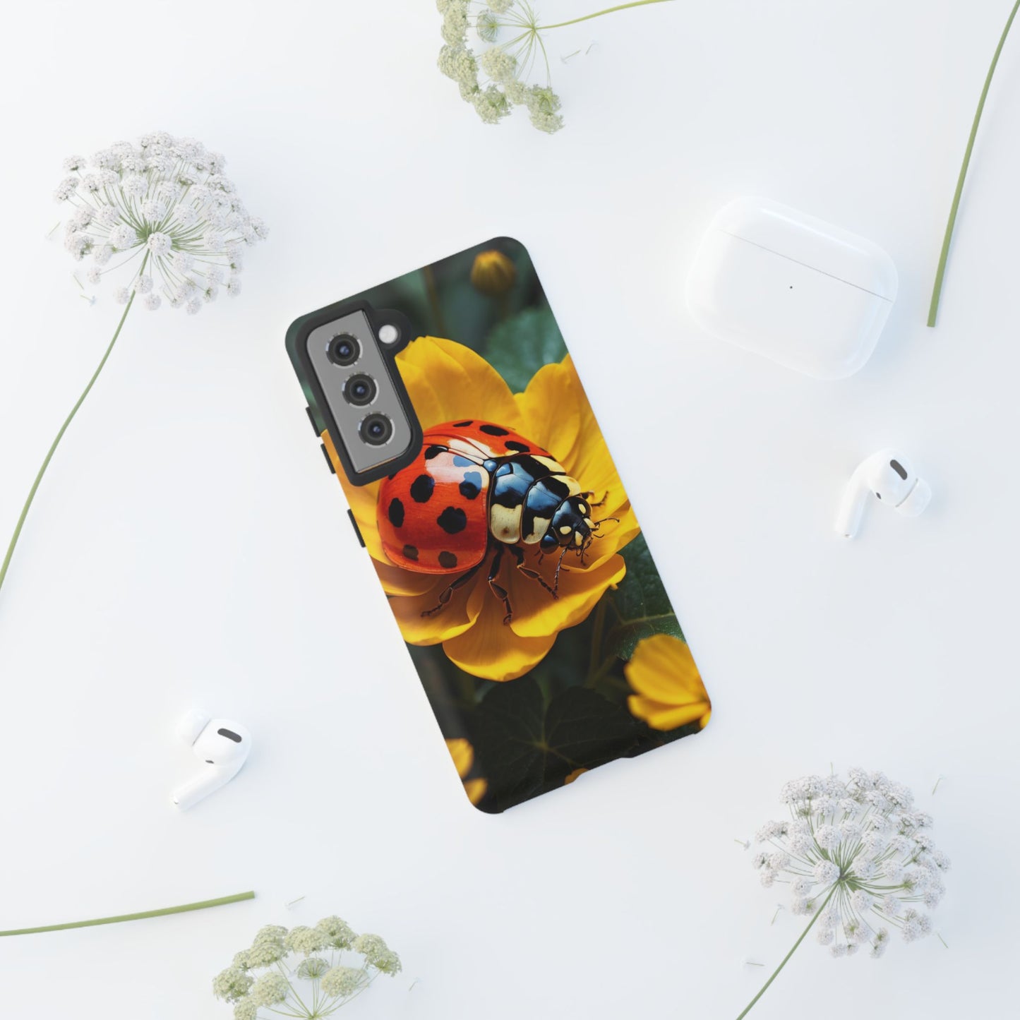 Golden Blooms & Ladybug Charm - Samsung Galaxy Case