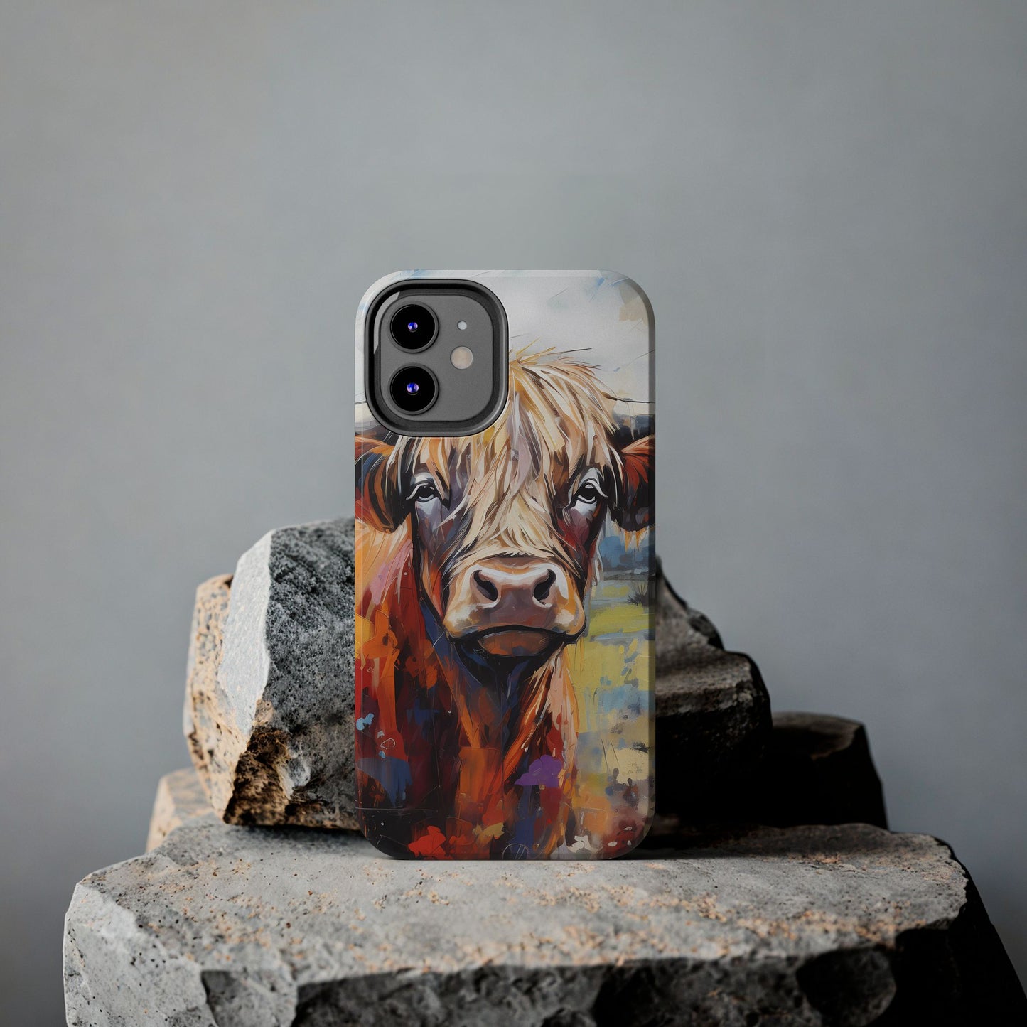 Cute Western Phone Case | Highland Cow | Robust Rocky Mountain-Inspired | Expressionism | Fresco