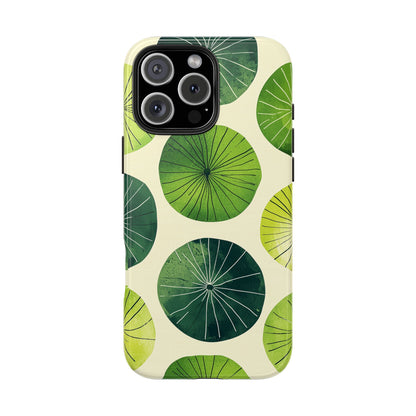 Watercolor Lily Pads iPhone Case – Shockproof, Matte Finish, Dual-Layer Protection