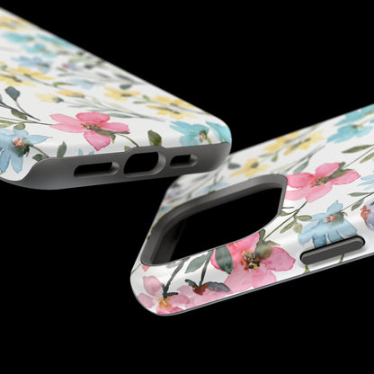 Watercolor Floral Bliss – MagSafe Case with Pastel Flower Design