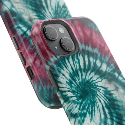 Teal and Pink Tie-Dye MagSafe Case – Stylish and Functional