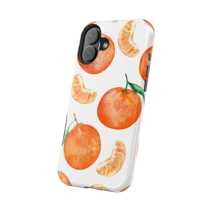 Tangerine Dreams Tough MagSafe iPhone Case – Watercolor Orange Design, Shockproof Dual Protection