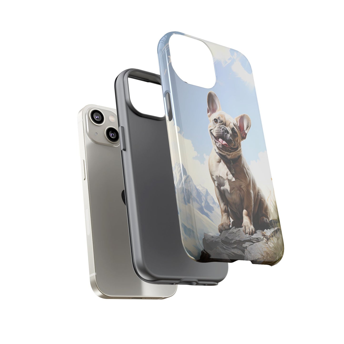 Frenchie iPhone Samsung Galaxy Phone Case! French Bull Dog Standing Proudly. Extremely Tough & Durable With Dual Layer Protection.