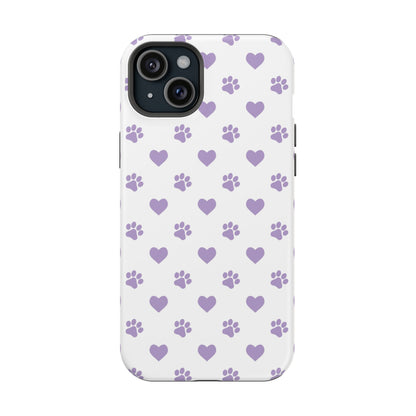 Paw Prints & Hearts – MagSafe iPhone Case with Adorable Pet-Lover Design