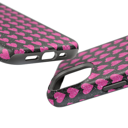 Glitter Pink Hearts MagSafe Case