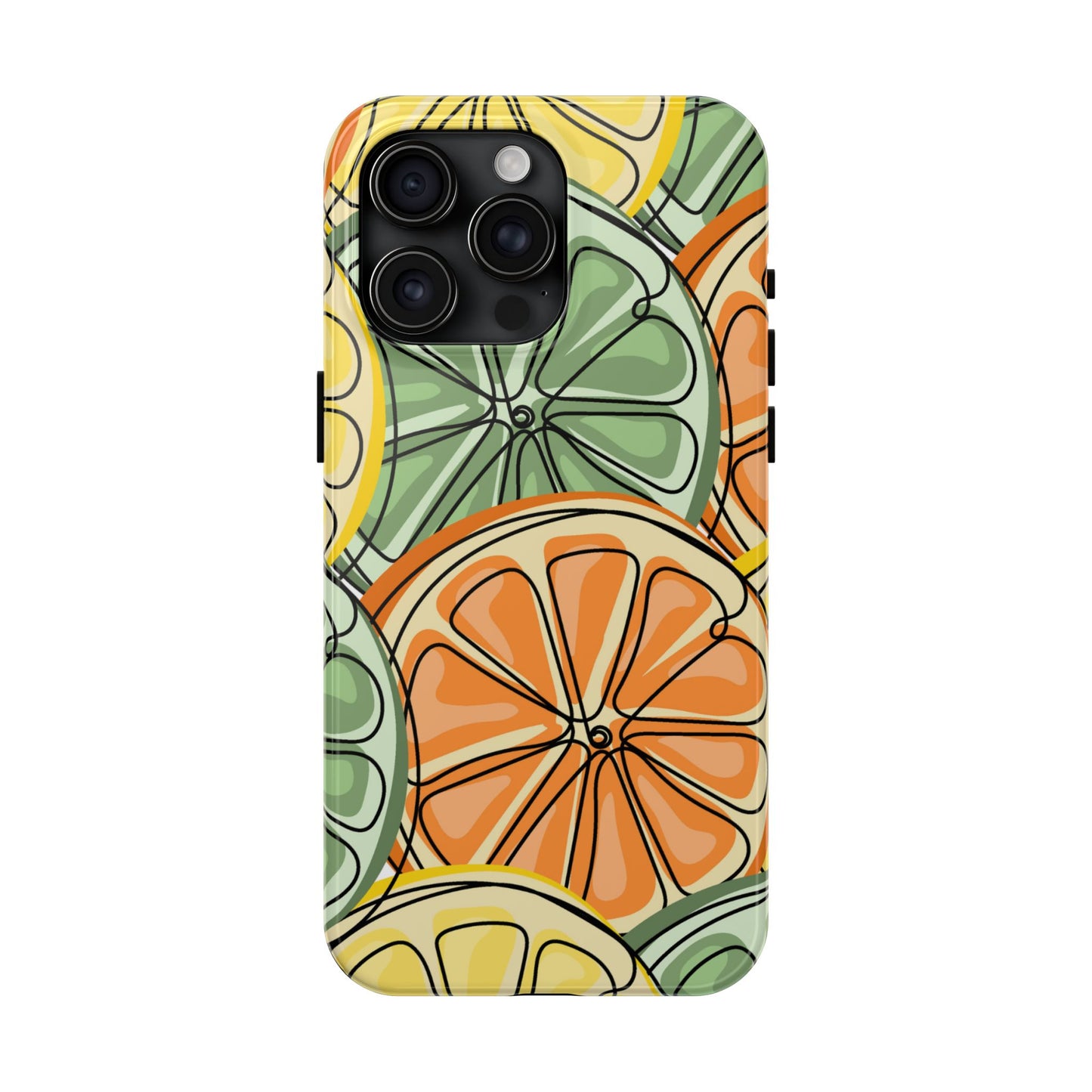 Citrus Zest Tough iPhone Case – Bold Lime, Lemon, and Orange Design, Shockproof Protection - BOGO Cases