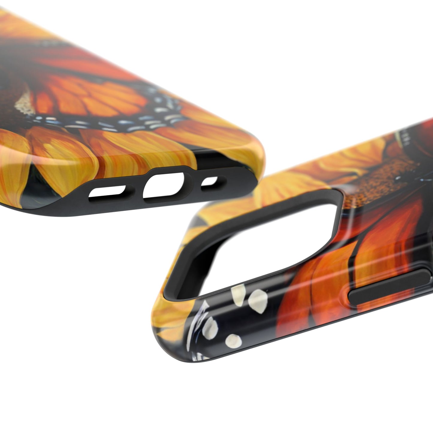 Monarch Butterfly & Sunflower Art – MagSafe iPhone Case