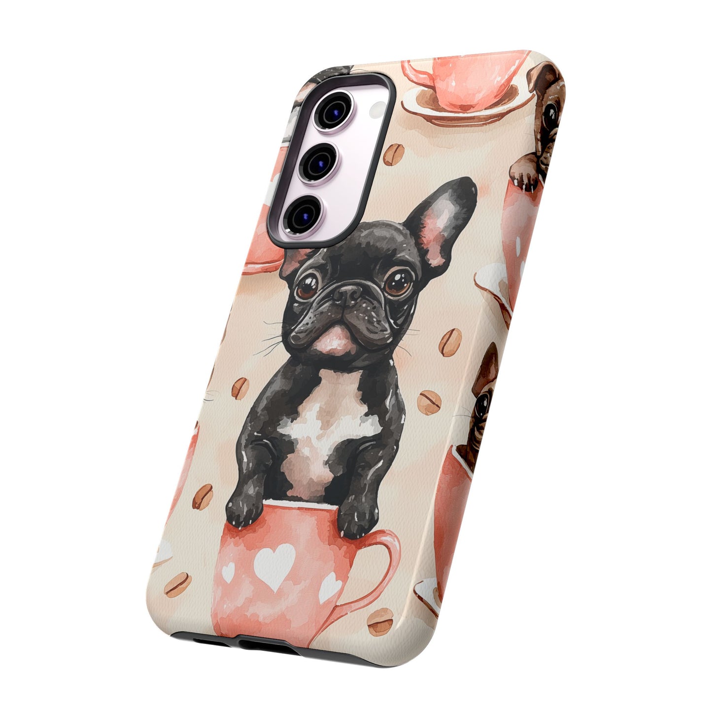 French Bulldog in Coffee Cup  Samsung Galaxy  Case – Cute Dog Art, Shockproof & Slim Design
