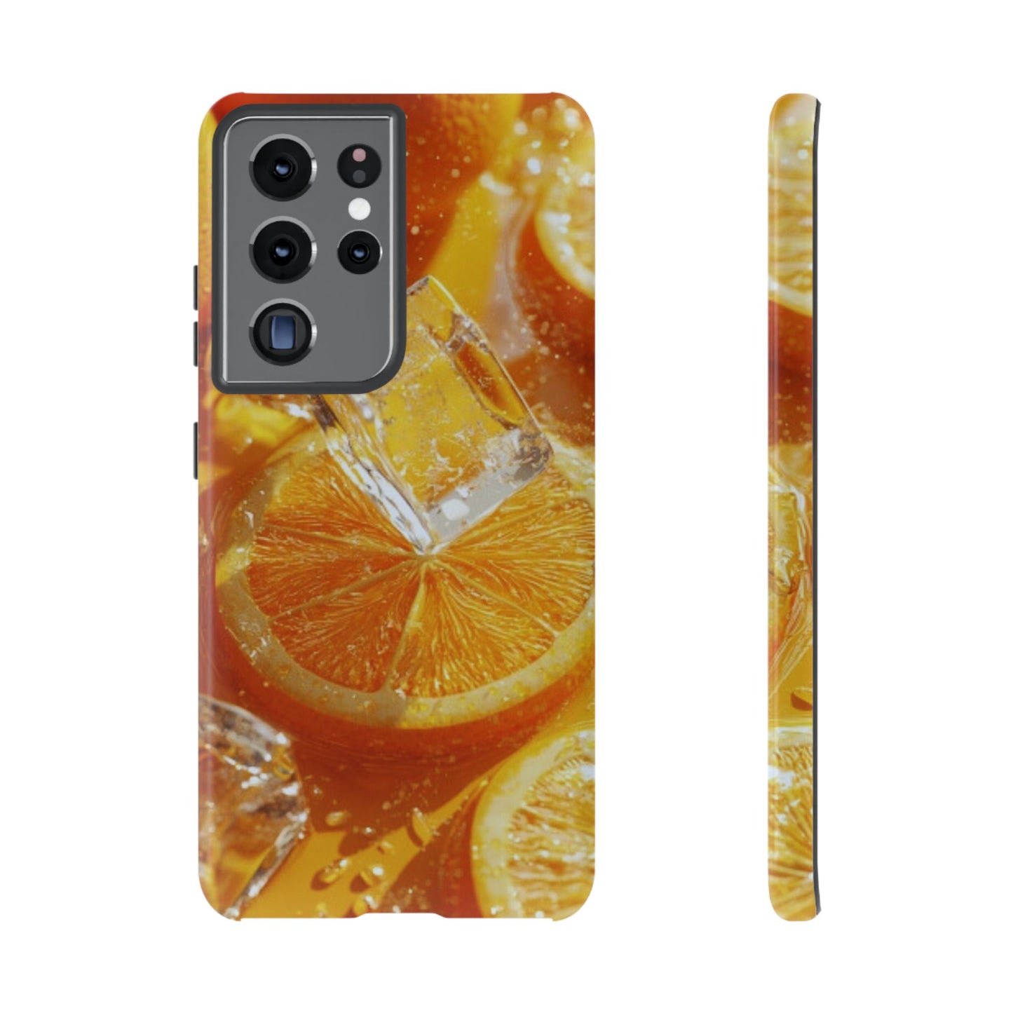 Citrus Orange Splash Samsung Galaxy Case – Dual-Layer Tough Protection, Vibrant Summer Design