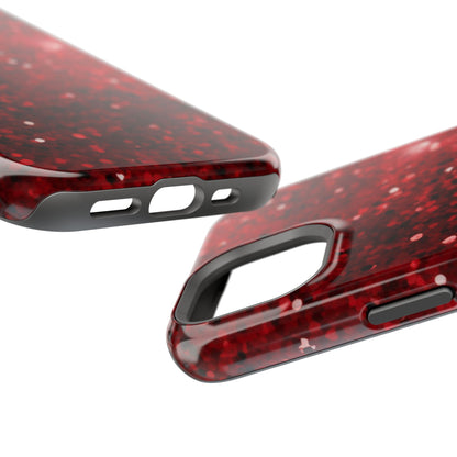 Crimson Glow Glitter MagSafe Case