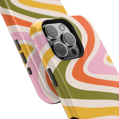 Retro Groove MagSafe iPhone Case – 70s-Inspired Design with Dual-Layer Protection