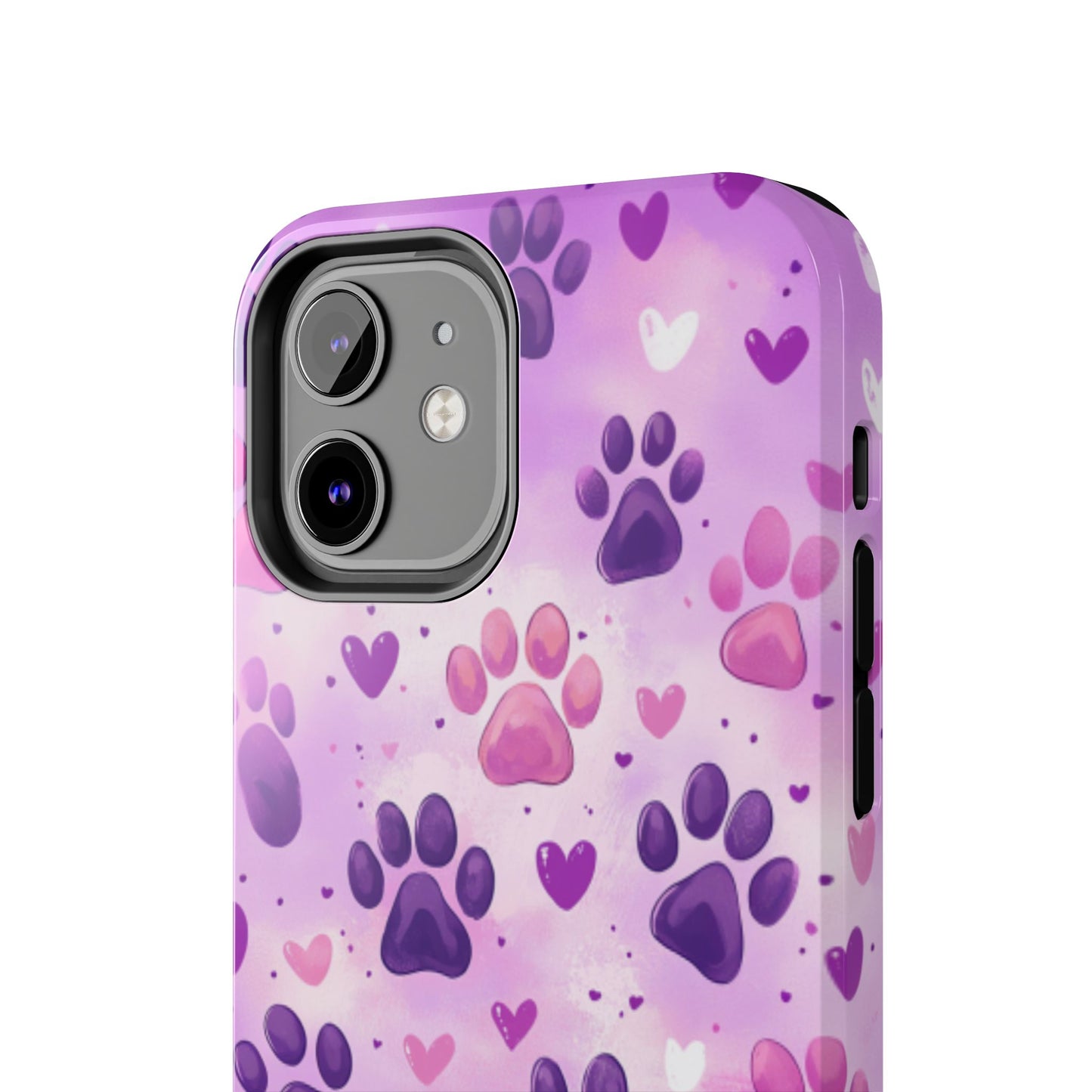 Purple Paw Print iPhone Case - Cute Pet-Themed Protective Cover