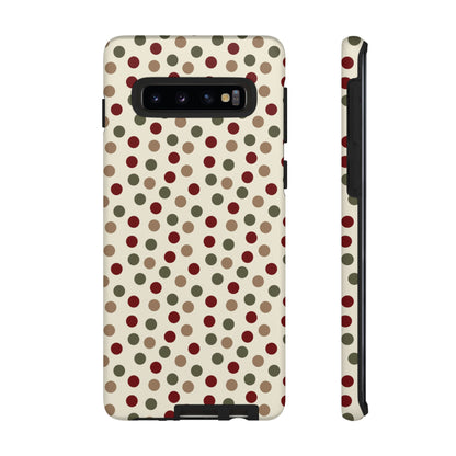 Festive Red & Green Polka Dots on Cream – Samsung Galaxy Case