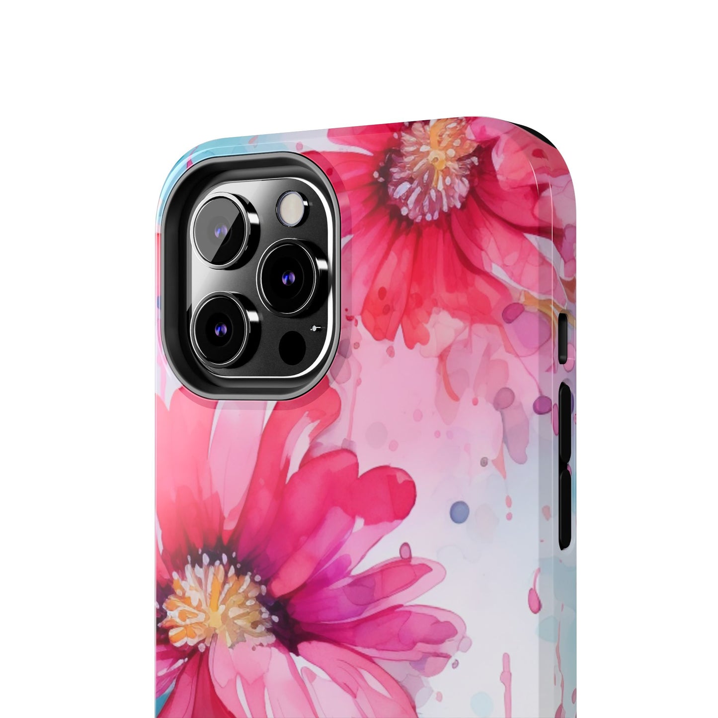 Vibrant Watercolor Red & Pink Floral - iPhone Case